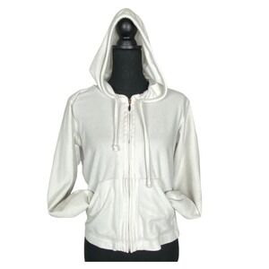 COLUMBIA Women Vertex Hoodie Fleece Full Zip Jacket Sz S White Outdoors 42-1